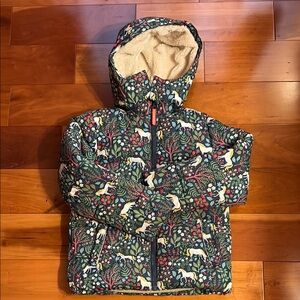 Mini Boden Unicorn Winter Coat size 8-9y